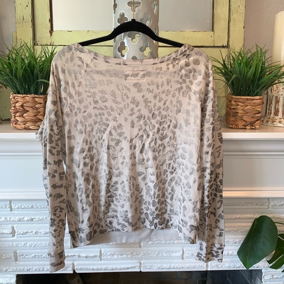 Current/Elliot The Letterman Metallic Leopard Print Scoop Neck Top Size M - Picture 6 of 9